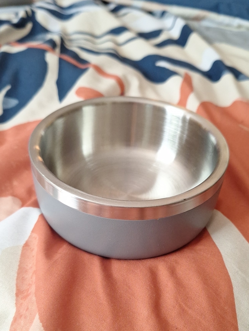 Gray Stainless Steel Small Pet Bowl